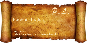 Pucher Lajos névjegykártya